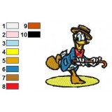 Donald Duck The Dancer Embroidery Design